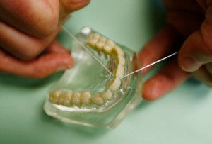 "To improve dental health, floss"